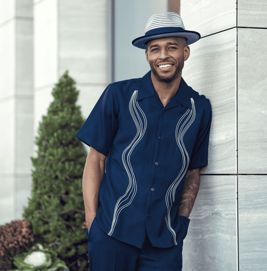 Montique-26001-mens-walking-suits-navy-short-sleeve-mens-two-piece-leisure-suits