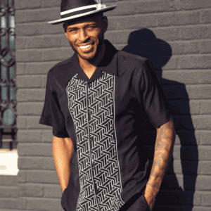 Montique-26002-mens-walking-suits-black-short-sleeve-mens-two-piece-leisure-suits