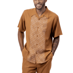 Montique-26002-mens-walking-suits-cappucino-short-sleeve-mens-two-piece-leisure-suits