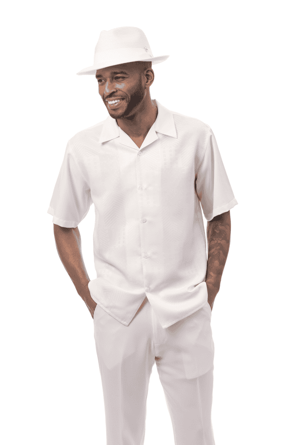 Montique-2603-mens-walking-suits-cream-short-sleeve-mens-two-piece-leisure-suits