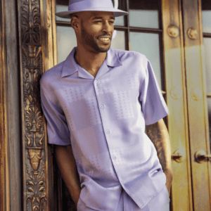 Montique-2603-mens-walking-suits-lilac-short-sleeve-mens-two-piece-leisure-suits