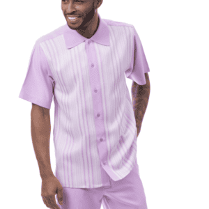 Montique-2611-mens-walking-suits-lavender-short-sleeve-mens-two-piece-leisure-suits
