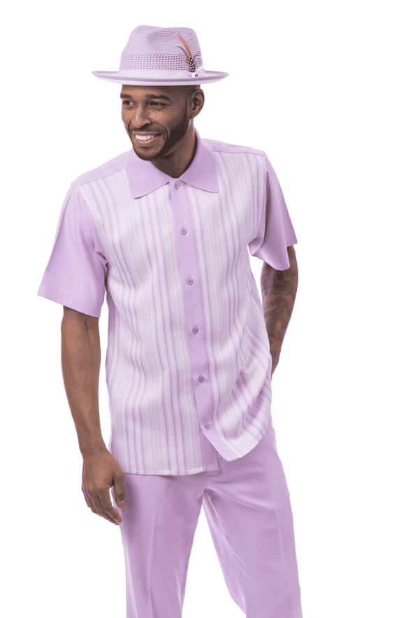 Montique-2611-mens-walking-suits-lavender-short-sleeve-mens-two-piece-leisure-suits