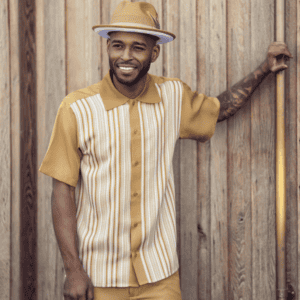 Montique-2611-mens-walking-suits-mustard-short-sleeve-mens-two-piece-leisure-suits