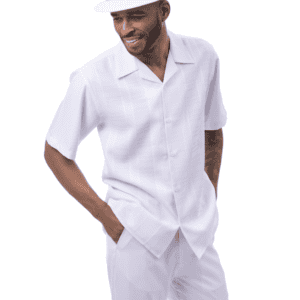 Montique-2612-mens-walking-suits-white-short-sleeve-mens-two-piece-leisure-suits