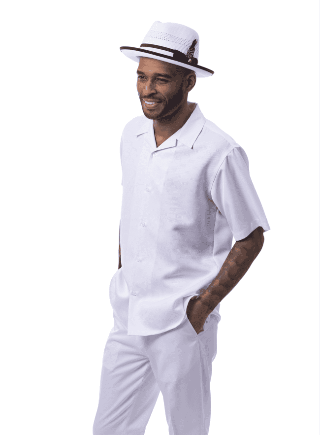 Montique-2613-mens-walking-suits-white-short-sleeve-mens-two-piece-leisure-suits