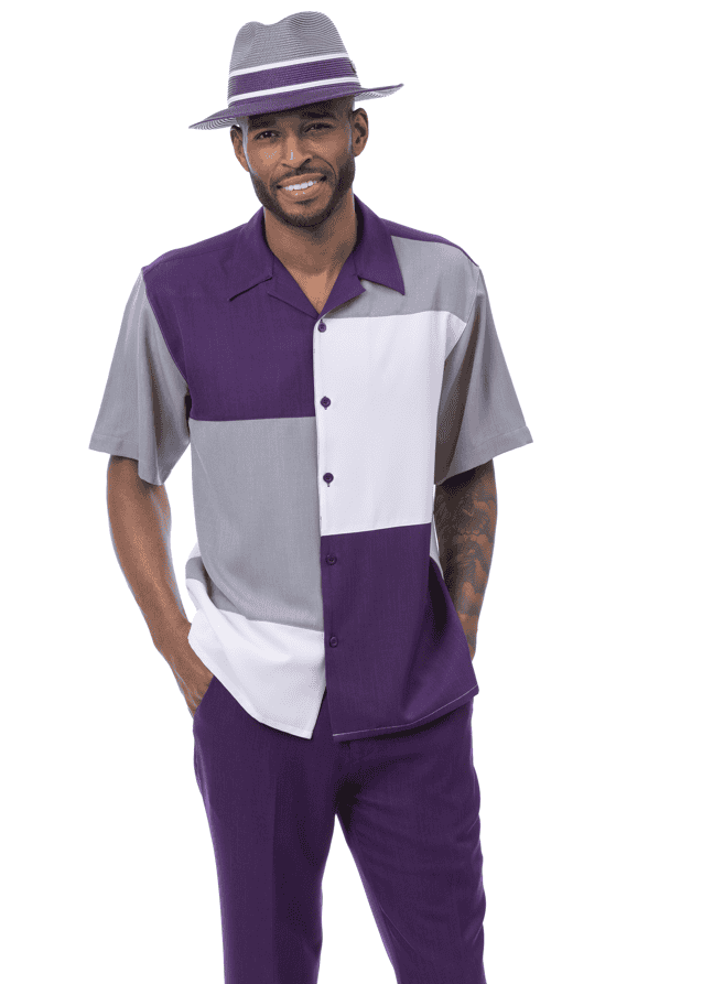 montique-2619-mens-walking-suits-purple-grey-short-sleeve-mens-two-piece-leisure-suits