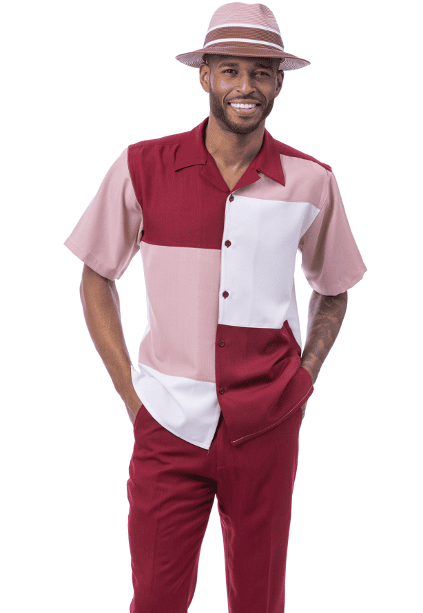 montique-2619-mens-walking-suits-ruby-blush-short-sleeve-mens-two-piece-leisure-suits