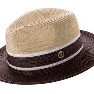 montique-h-89-beige-brown-mens-straw-hat-three-tone-fedora-hat