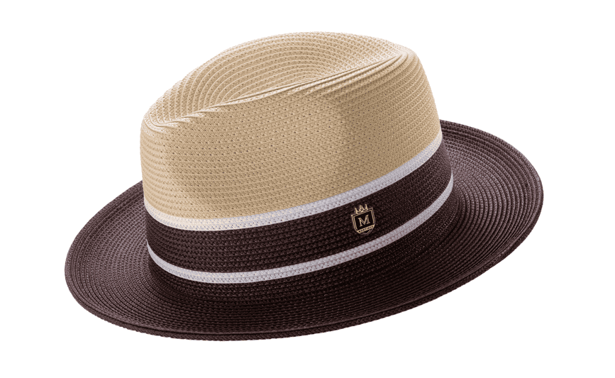 montique-h-89-beige-brown-mens-straw-hat-three-tone-fedora-hat