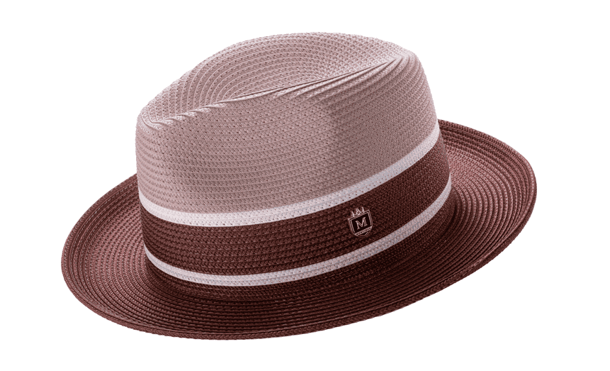 montique-h-89-blush-burgundy-mens-straw-hat-three-tone-fedora-hat