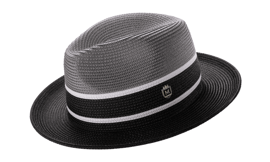 montique-h-89-grey-black-mens-straw-hat-three-tone-fedora-hat