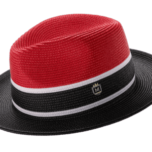 montique-h-89-red-black-mens-straw-hat-three-tone-fedora-hat