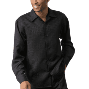 montique-2664-mens-walking-suits-black-tone-on-tone-two-piece-long-sleeve-mens-leisure-suits