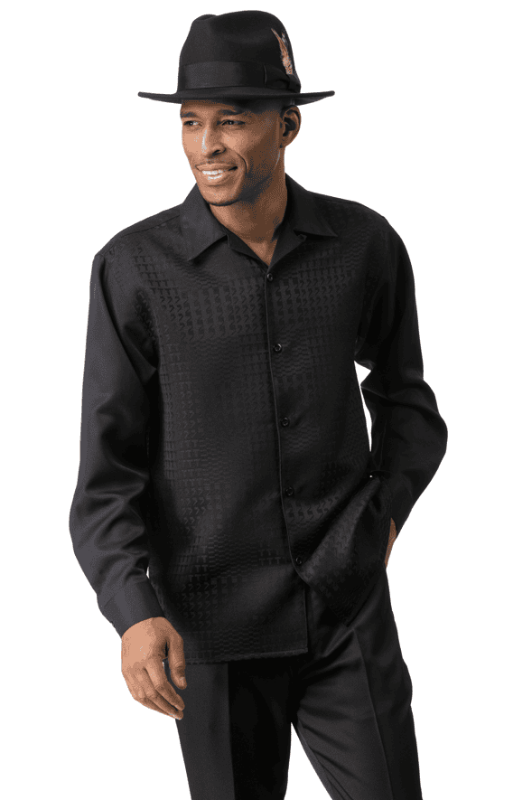 montique-2664-mens-walking-suits-black-tone-on-tone-two-piece-long-sleeve-mens-leisure-suits