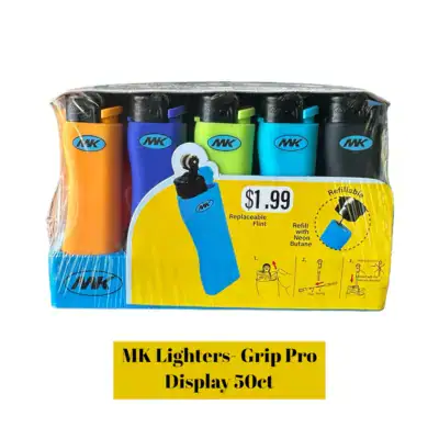 Mk Lighters Grip Pro Asst 50Ct