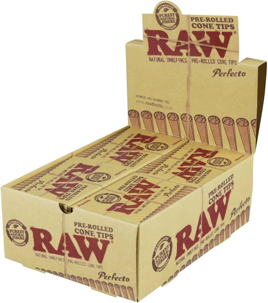 Raw Cone Tips Pre-Rolled Perfecto 20Ct