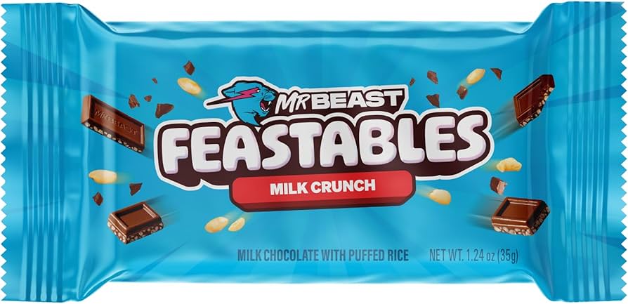 Mr Beast Feastables Milk Crunch1.24Oz 24Ct