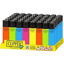 Clipper Lighters Asst Fluo Mini 48Ct