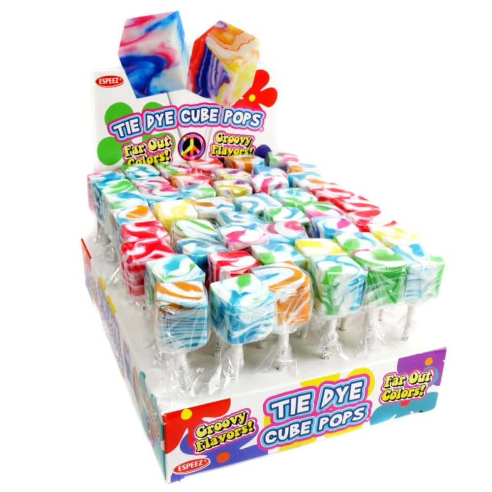 Kids Tie Dye Cube Pops 48Ct