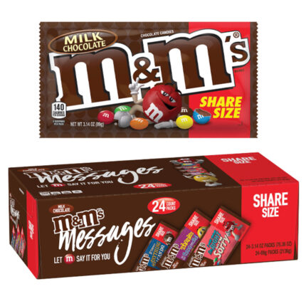 M&M Milk Chocolate Share Size Tubes 24Ct