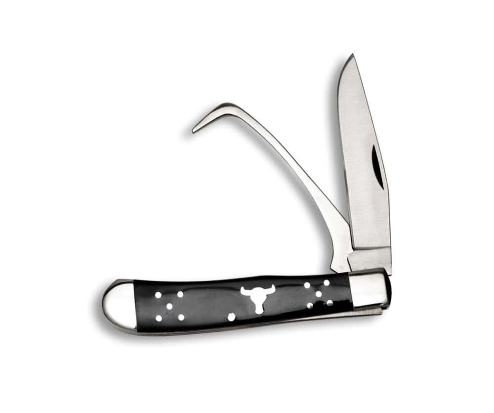 open cattleman farriers knives black