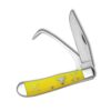 open cattleman farriers knives yellow