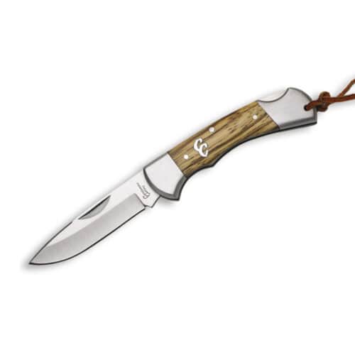 Cattleman Lockback Sagebrush Zebra Wood knife open