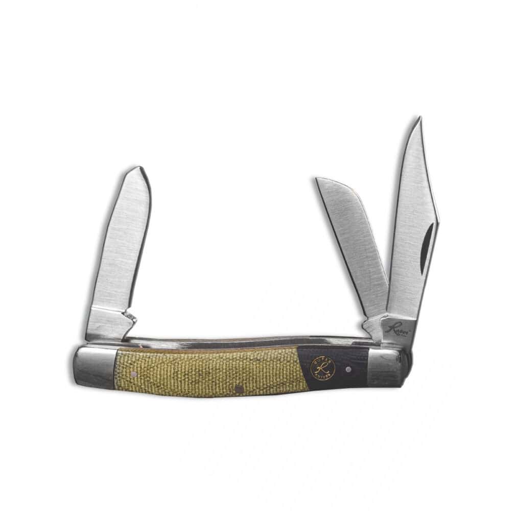 American Buffalo Roper Stockman Rattler Micarta Knife