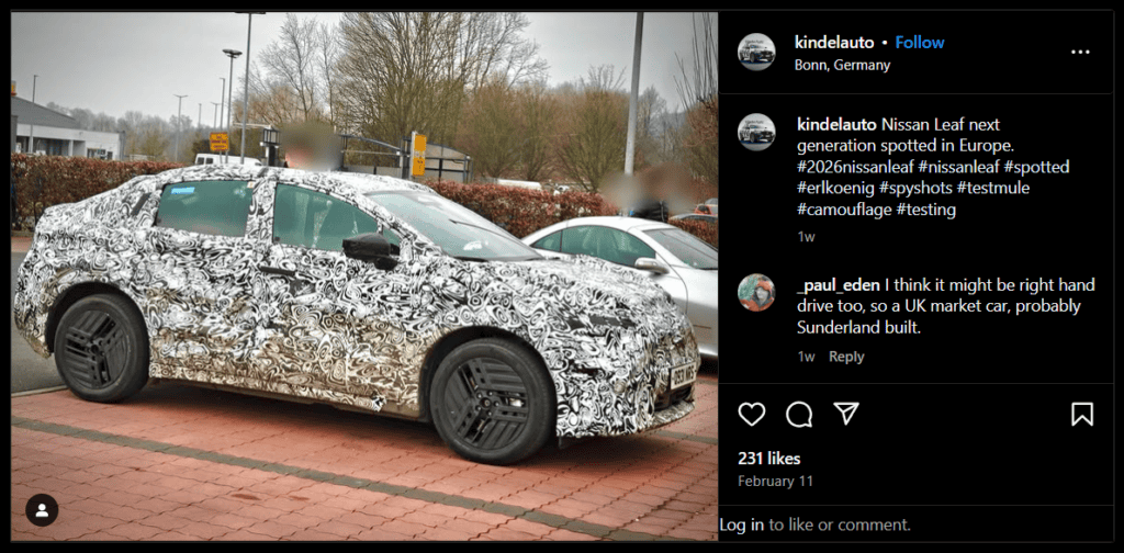 2026 nissan leaf screenshot