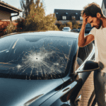 A Cracked Tesla Windshield
