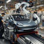 A Tesla employee working in the Tesla car factory fired