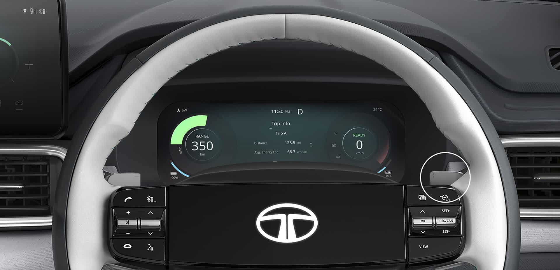 2026 Tata Punch EV Paddle shifters