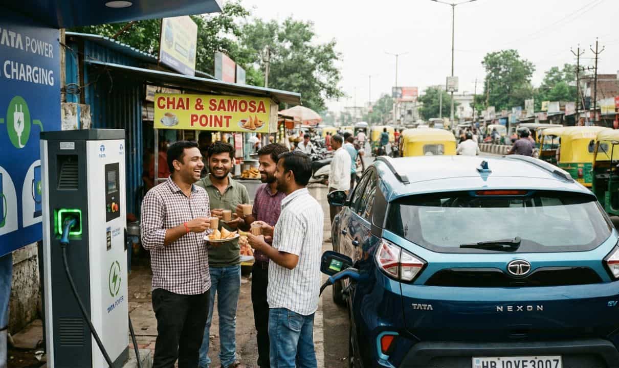 Happy electric car owner in india