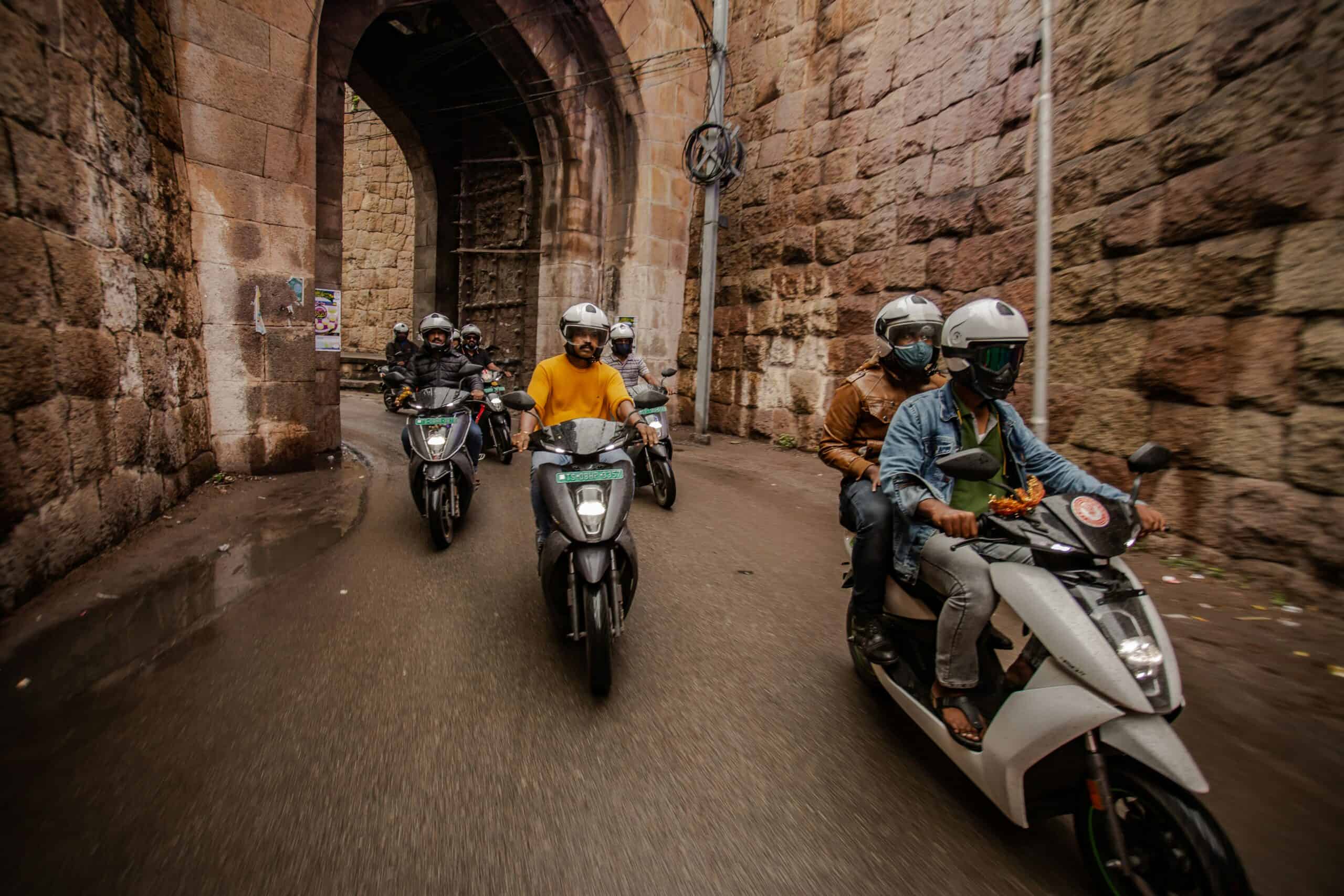 young riders on electric scooters