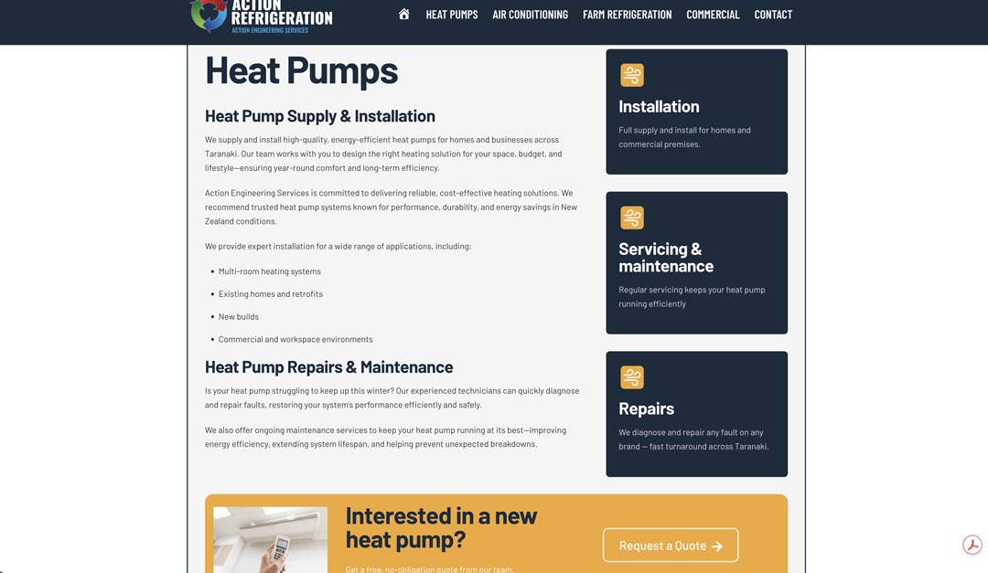 Expert heat pump installation, servicing, and repairs in Taranaki for homes and businesses.