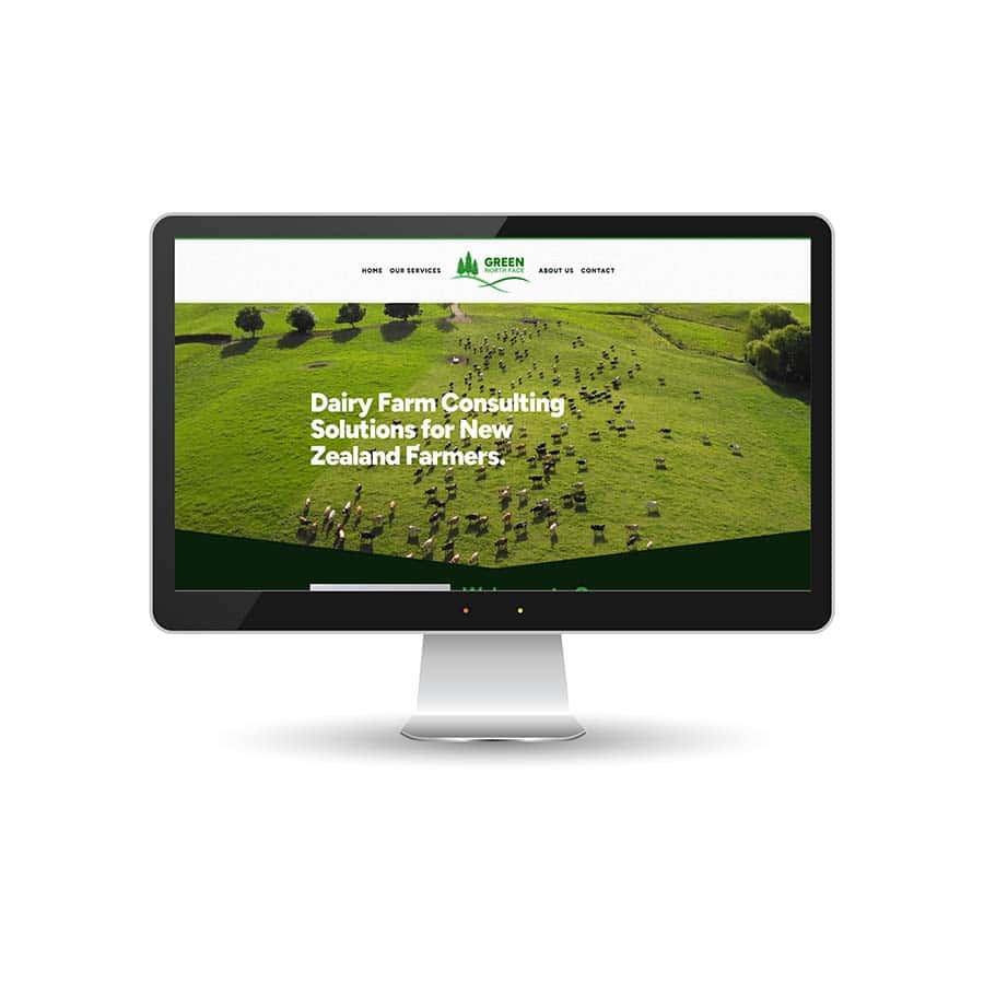 Dairy farm consulting services for New Zealand farmers on a computer screen.