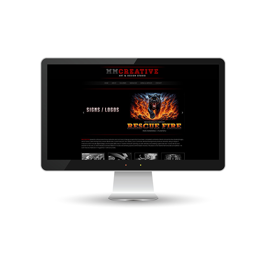 Digital rescue fire sign logo displayed on a computer monitor.