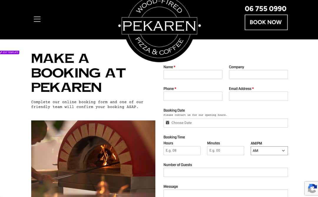 Wood-fired pizza oven at Pekaren restaurant in New Zealand.