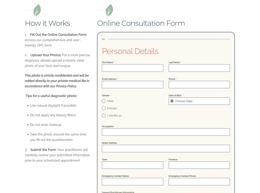 Accessible online consultation form for medical professionals in New Zealand.