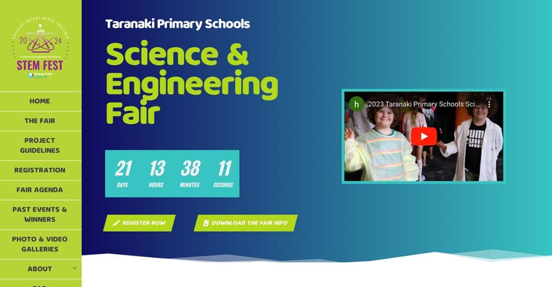 Innovative science and engineering fair at Taranaki Primary Schools promoting student projects and STEM education in NZ.