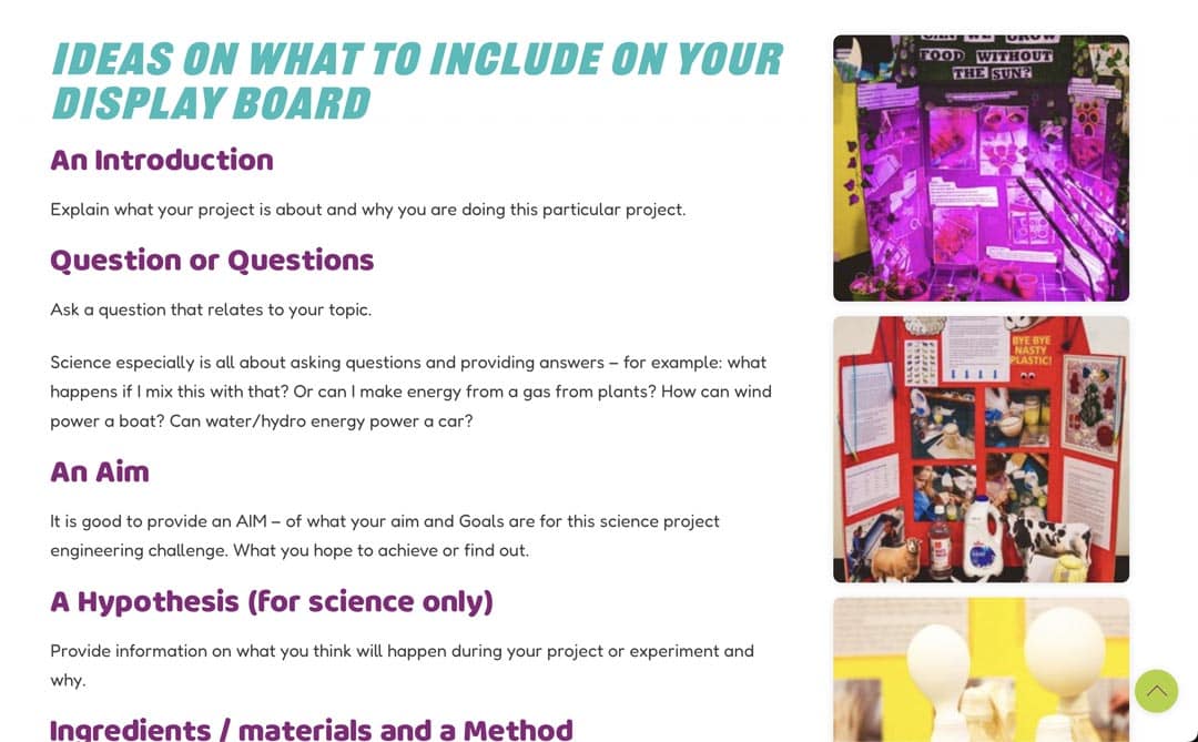 Ideas for science display board ideas New Zealand, science project display, science fair ideas NZ, educational display ideas NZ.