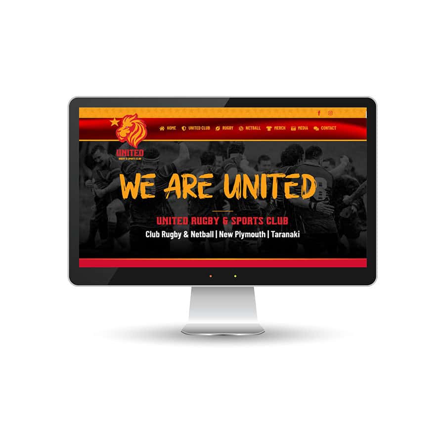 United-Rugby-Sports United Rugby & Sports Club website homepage featuring team logo and athletes.