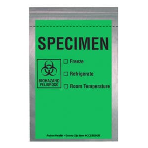 Color Specimen Bag, 6W x 9L, Green, 2 MIL