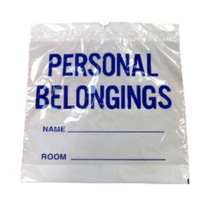 20W x 20L, White Drawtape Patient Belonging Bags