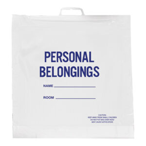20W x 20L, White Rigid Handle Patient Belonging Bags
