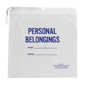20W x 20L, White Drawstring Patient Belonging Bags