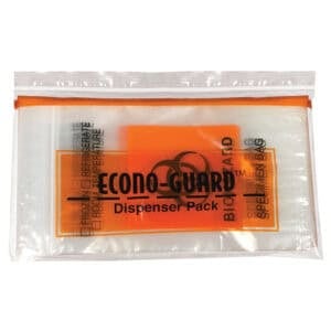6W x 9L, 2 Mil Orange Imprint Clear Specimen Bags with Dispenser Pack