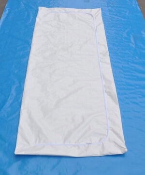 36W x 90L, White Poly Adult Post-Mortem Body Bags, Curved Zipper