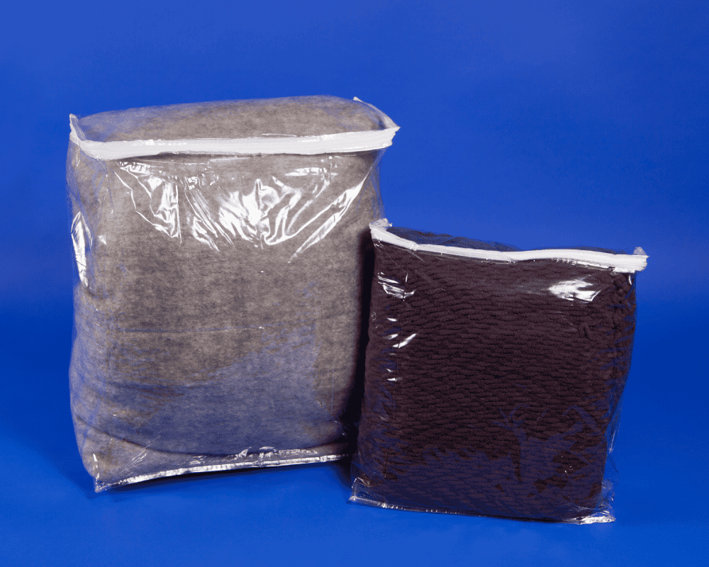 9.5W x 11.5L x 2D, White Zipper Vinyl Bag